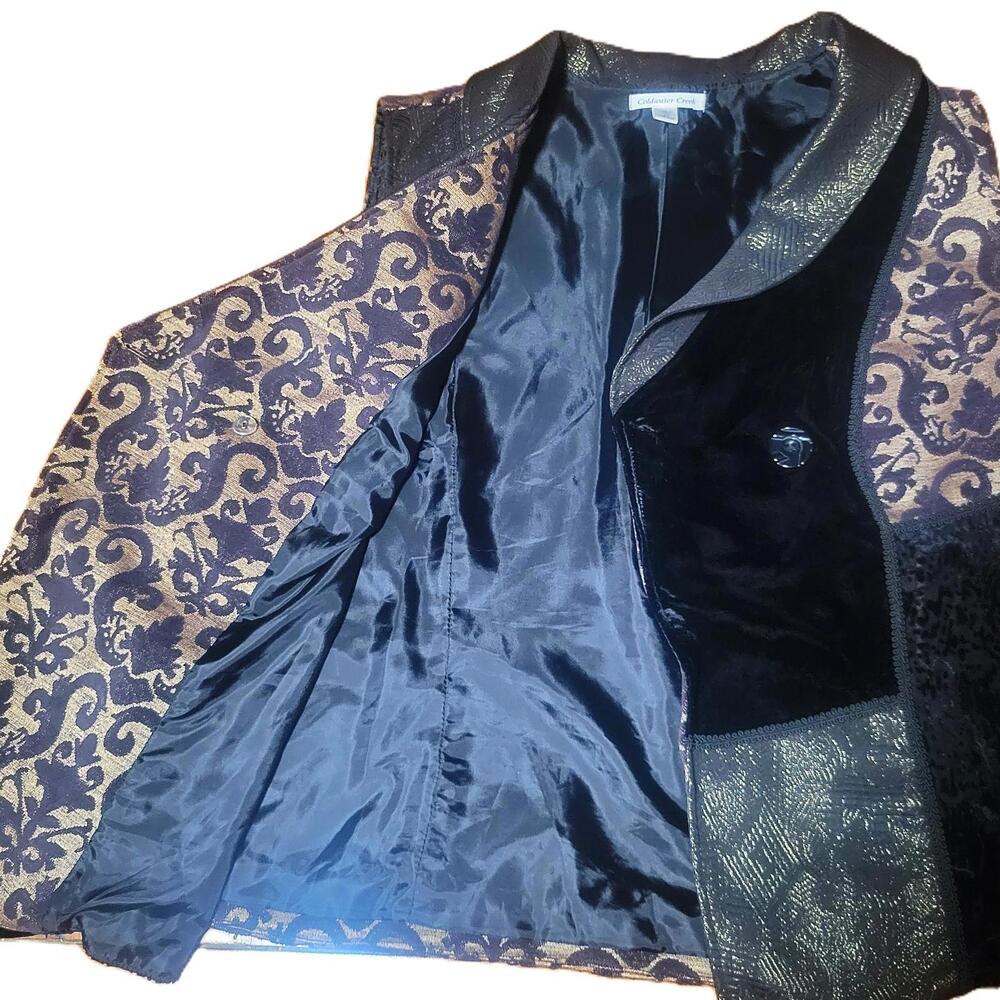 Coldwater Creek Phoebe Brocade Velvet Patchwork Vest - Size 2X (20W-22W) - Picture 5 of 9